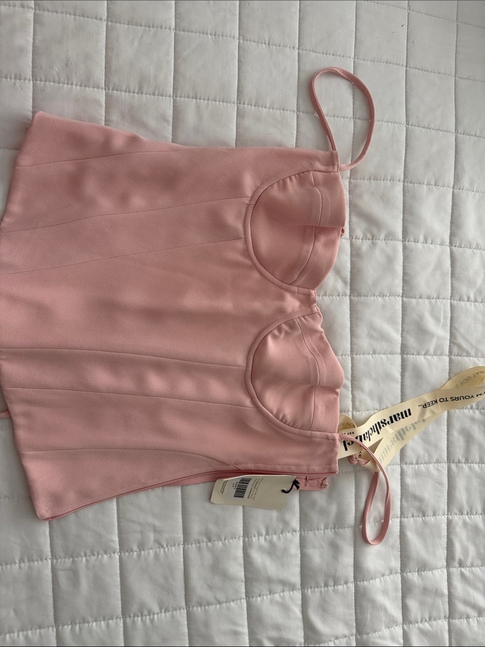 Delicate Pink Structured Bustier Cami with Adjustable Straps